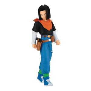 Android 17 Figur aus Dragon Ball Z in klassischer Pose mit schwarzem Shirt und blauer Jeans.