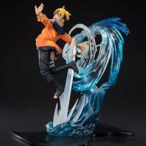iguartsZERO Statue von Boruto Uzumaki im Sprung, umgeben von transparenten blauen Wind- und Wasser-Effekten.