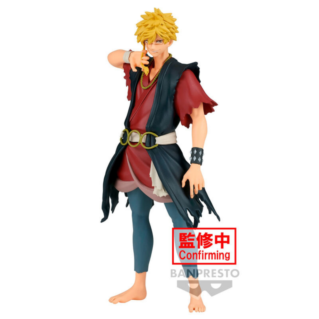 Banpresto DXF Figur von Aza Chobe aus Hell's Paradise stehend im zerfetzten Gewand mit Lächeln und Hand an der Kette.