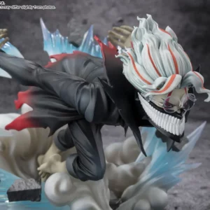 FiguartsZERO-Statue von Okarun in transformierter Form mit spektakulären transparenten Wind-Effekten und Fels-Base.