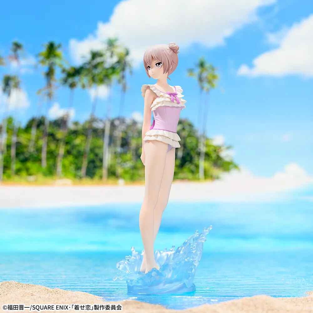 Sega XStellar Figur von Sajuna Inui aus My Dress-Up Darling im rosa Badeanzug mit Wasser-Effektbasis.
