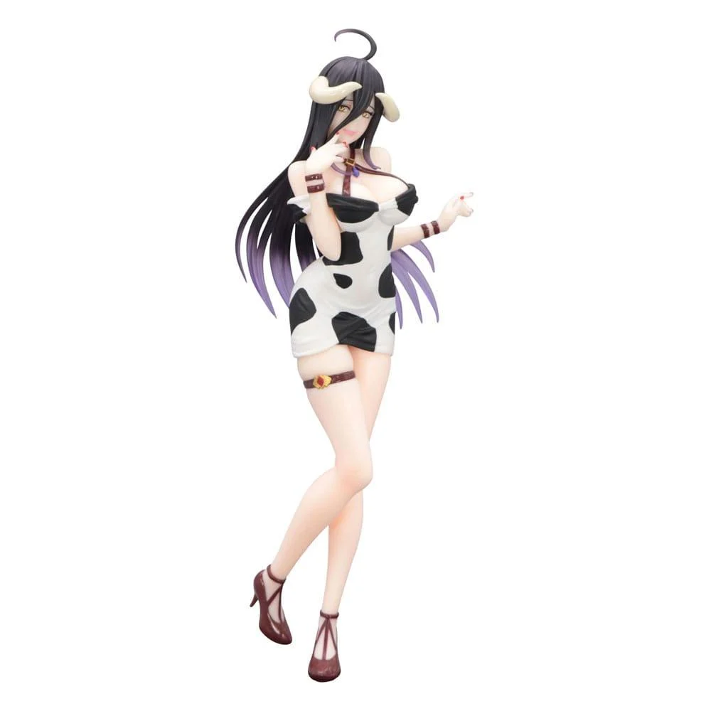 FuRyu Trio-Try-iT Figur von Albedo aus Overlord im schwarz-weißen Kleide mit Kuhfellmuster.