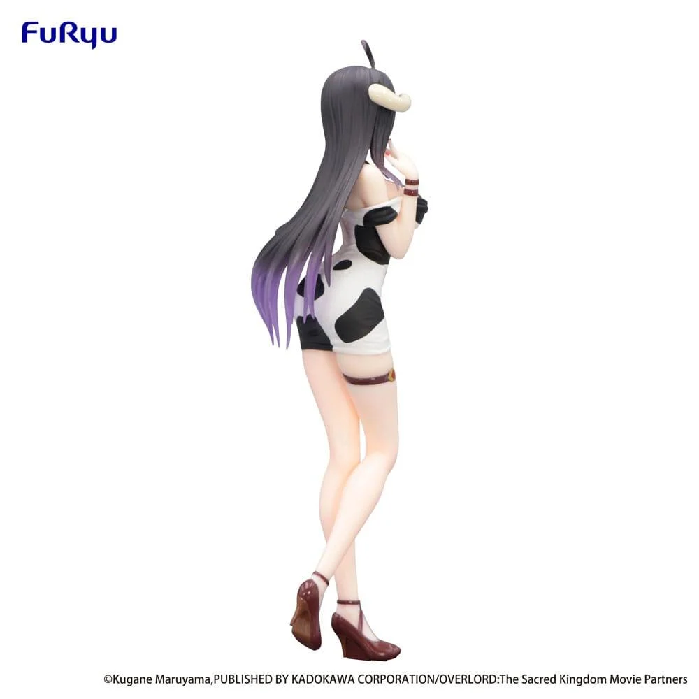 FuRyu Trio-Try-iT Figur von Albedo aus Overlord im schwarz-weißen Kleide mit Kuhfellmuster.