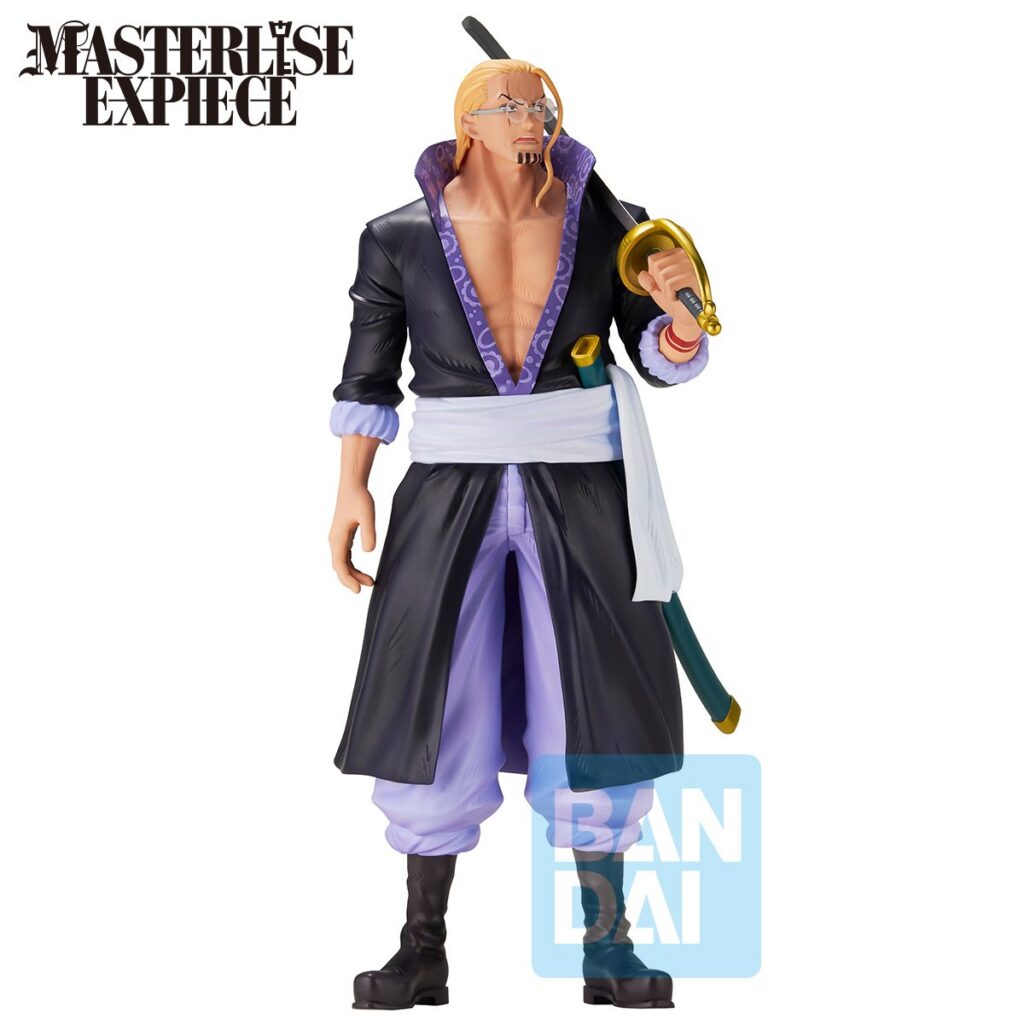 Bandai Spirits Masterlise Expiece Figur von Silvers Rayleigh aus One Piece mit Schwert über der Schulter.