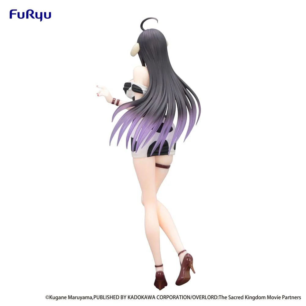 FuRyu Trio-Try-iT Figur von Albedo aus Overlord im schwarz-weißen Kleide mit Kuhfellmuster.