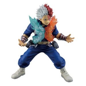 Bandai Spirits Masterlise Figur von Shoto Todoroki aus My Hero Academia mit Flammen- und Eiseffekten.