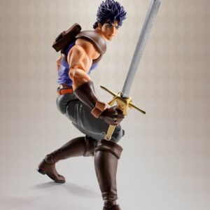 Bandai Spirits S.H.Figuarts Actionfigur von Jonathan Joestar aus JoJo's Bizarre Adventure im blauen Shirt mit Schulterprotektoren.