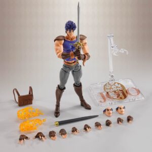 Bandai Spirits S.H.Figuarts Actionfigur von Jonathan Joestar aus JoJo's Bizarre Adventure im blauen Shirt mit Schulterprotektoren.