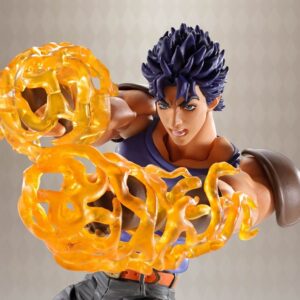 Bandai Spirits S.H.Figuarts Actionfigur von Jonathan Joestar aus JoJo's Bizarre Adventure im blauen Shirt mit Schulterprotektoren.