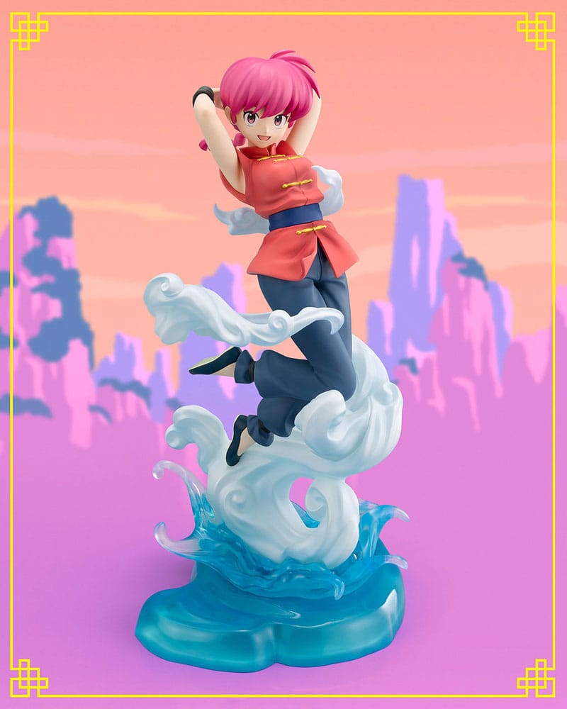 Bandai Spirits FiguartsZERO Chouette Statue von Ranma Saotome (Mädchen) aus Ranma ½ im roten Kung-Fu-Outfit auf Wolken-Base.