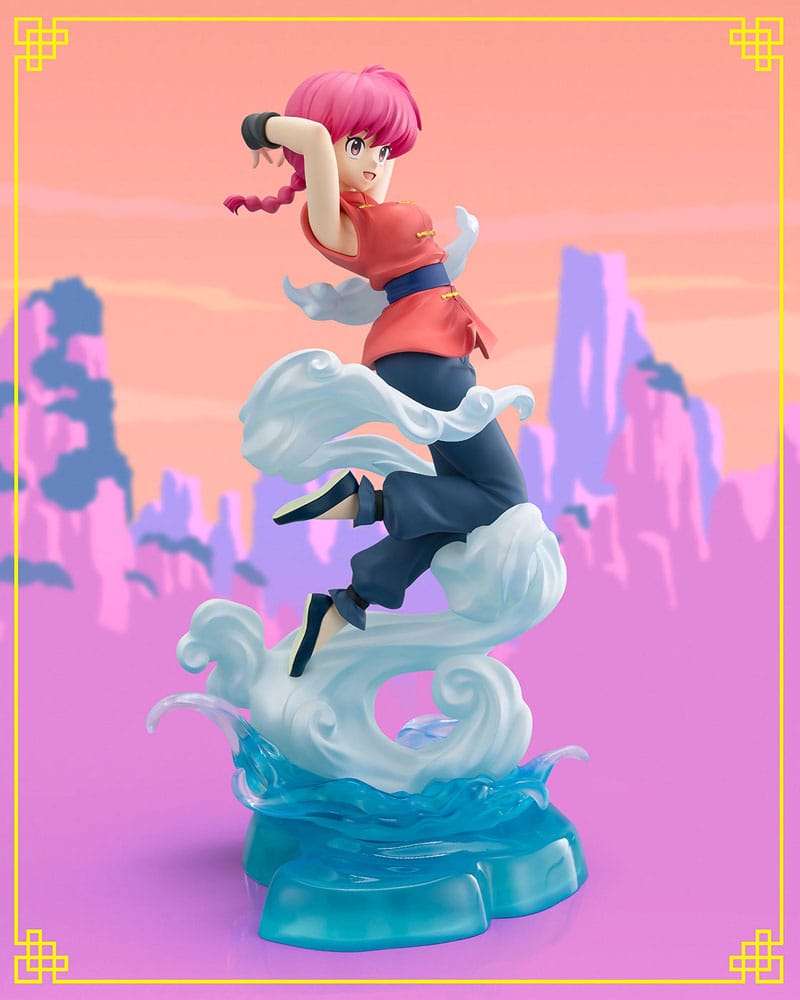 Bandai Spirits FiguartsZERO Chouette Statue von Ranma Saotome (Mädchen) aus Ranma ½ im roten Kung-Fu-Outfit auf Wolken-Base.