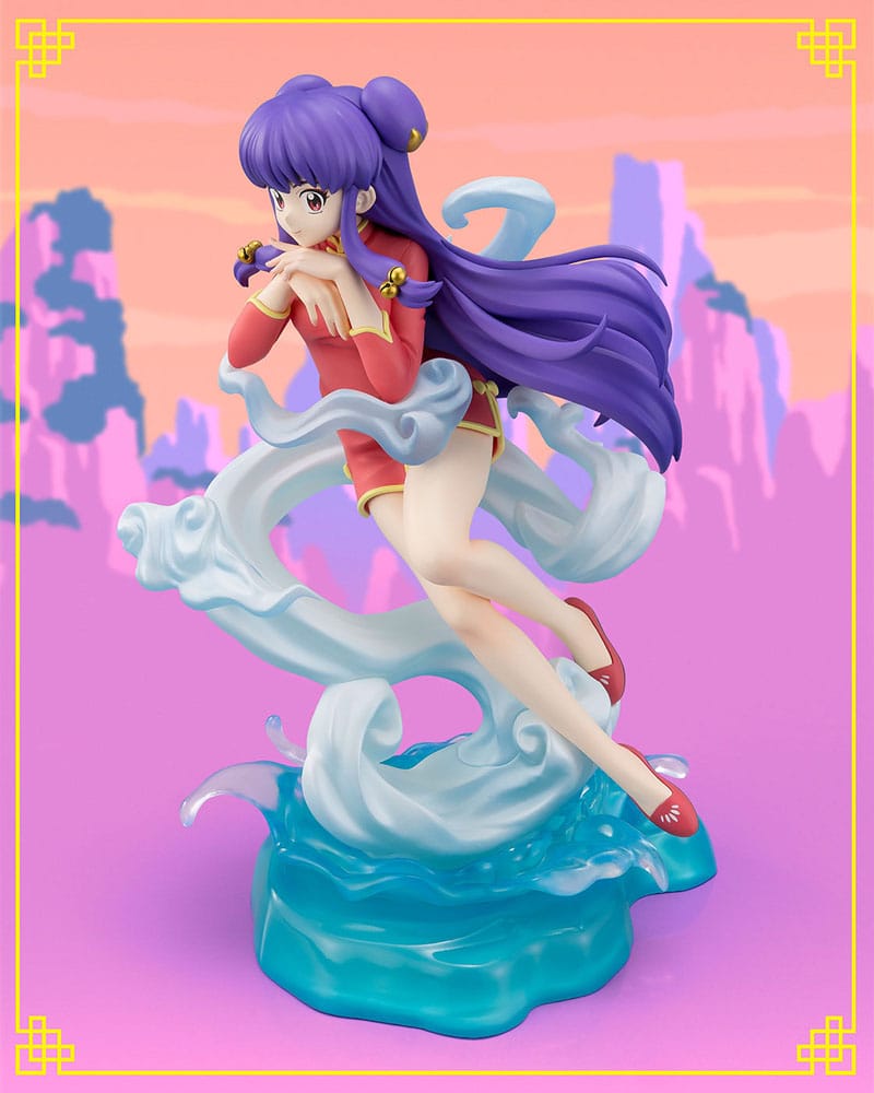 Bandai Spirits FiguartsZERO Chouette Statue von Shampoo aus Ranma ½ im roten Kleid auf Wolken- und Wasser-Base.
