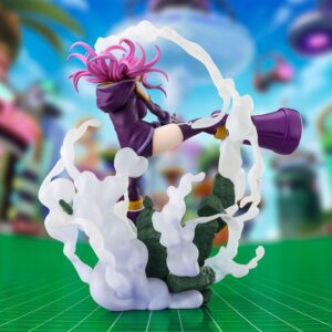 Bandai Spirits FiguartsZERO Figur von Jewelry Bonney aus One Piece im Egghead-Outfit in dynamischer Trittpose mit Pistole.
