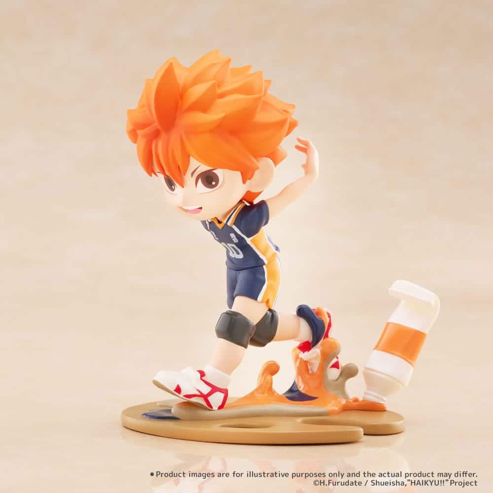 Bushiroad PalVerse Chibi-Figur von Shoyo Hinata aus Haikyu!! im Karasuno-Trikot auf einer Farb-Base.