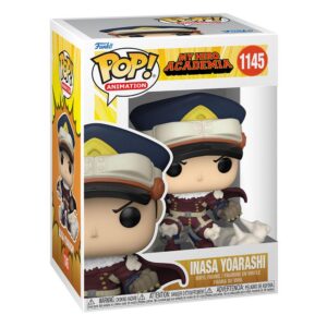 Funko POP! Animation Vinylfigur von Inasa Yoarashi aus My Hero Academia mit Shiketsu-Mütze und Windwolken-Effekten.