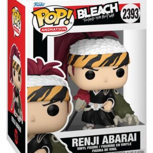 Funko POP!-Figur von Abarai Renji aus Bleach mit roten Haaren, Tiger-Stirnband und Bankai Soo Zabimaru Details.