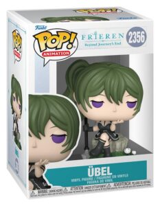 Funko POP!-Figur von Übel aus Frieren sitzend auf einem Felsen mit Zauberstab und grünen Haaren.