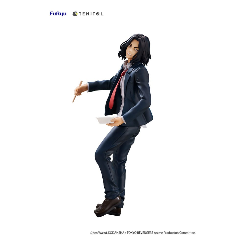 FuRyu Tenitol Figur von Keisuke Baji aus Tokyo Revengers in Schuluniform mit Nudelschale und Essstäbchen.