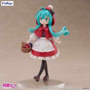FuRyu Figur von Hatsune Miku im Rotkäppchen-Outfit mit Picknickkorb und roter Kapuze.