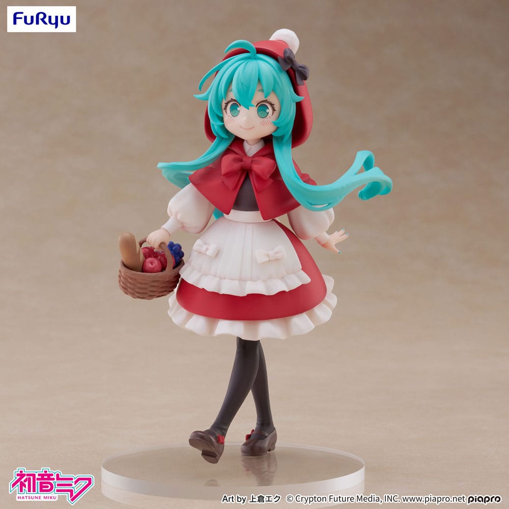 FuRyu Figur von Hatsune Miku im Rotkäppchen-Outfit mit Picknickkorb und roter Kapuze.