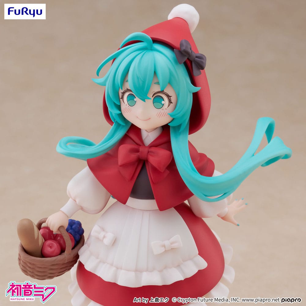 FuRyu Figur von Hatsune Miku im Rotkäppchen-Outfit mit Picknickkorb und roter Kapuze.