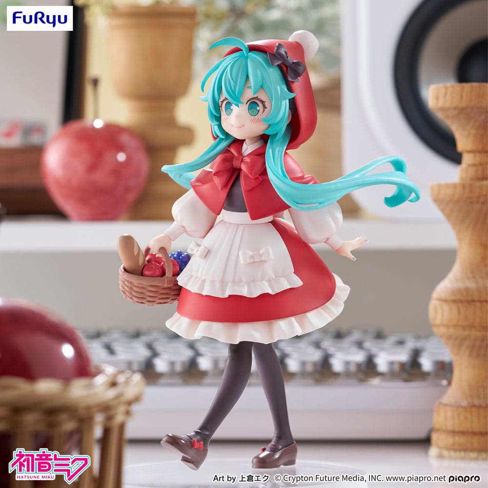FuRyu Figur von Hatsune Miku im Rotkäppchen-Outfit mit Picknickkorb und roter Kapuze.