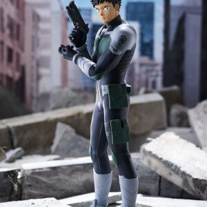 Good Smile Company Pop Up Parade Figur von Kafka Hibino aus Kaiju No. 8 im Kampfanzug mit Waffe.