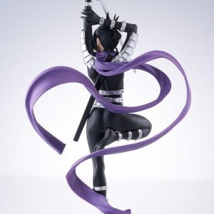 Good Smile Company Pop Up Parade Figur von Speed-o'-Sound Sonic aus One Punch Man mit erhobenem Katana und lila Schal.