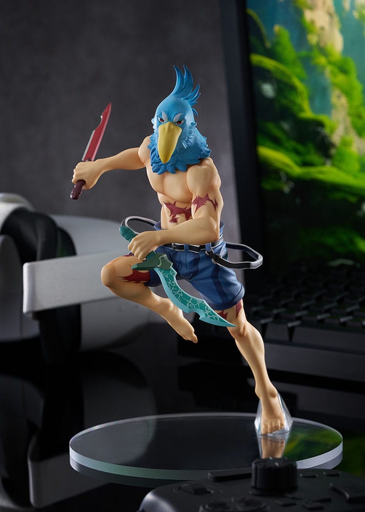 Good Smile Company Pop Up Parade Figur von Sunraku aus Shangri-La Frontier mit Vogelmaske und zwei Dolchen.