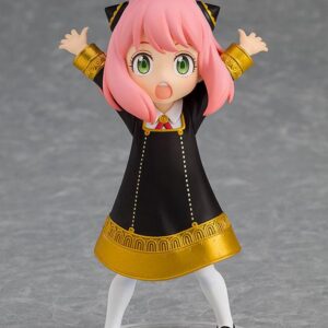 Good Smile Company Pop Up Parade Figur von Anya Forger aus SPY x FAMILY in Eden-Schuluniform mit gestreckten Armen.