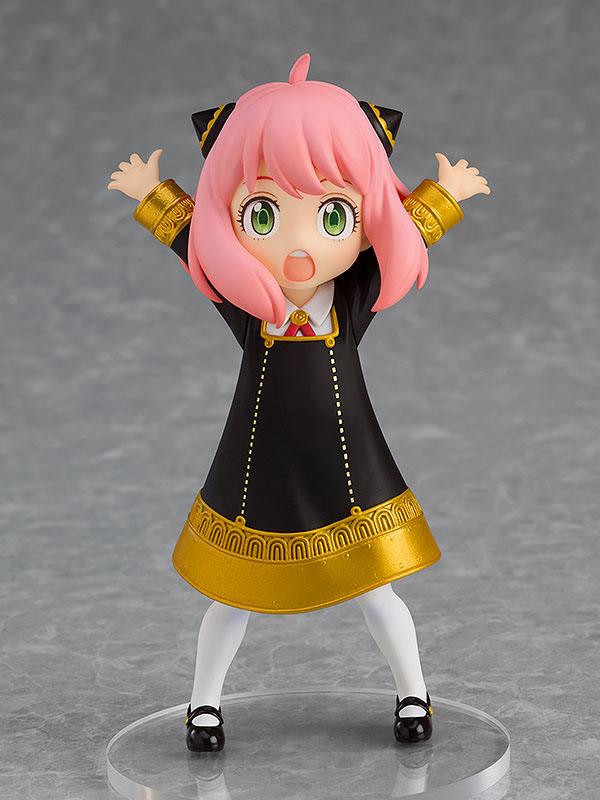 Good Smile Company Pop Up Parade Figur von Anya Forger aus SPY x FAMILY in Eden-Schuluniform mit gestreckten Armen.
