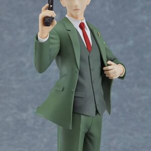 Good Smile Company Pop Up Parade Figur von Loid Forger aus SPY x FAMILY im grünen Anzug mit Pistole.