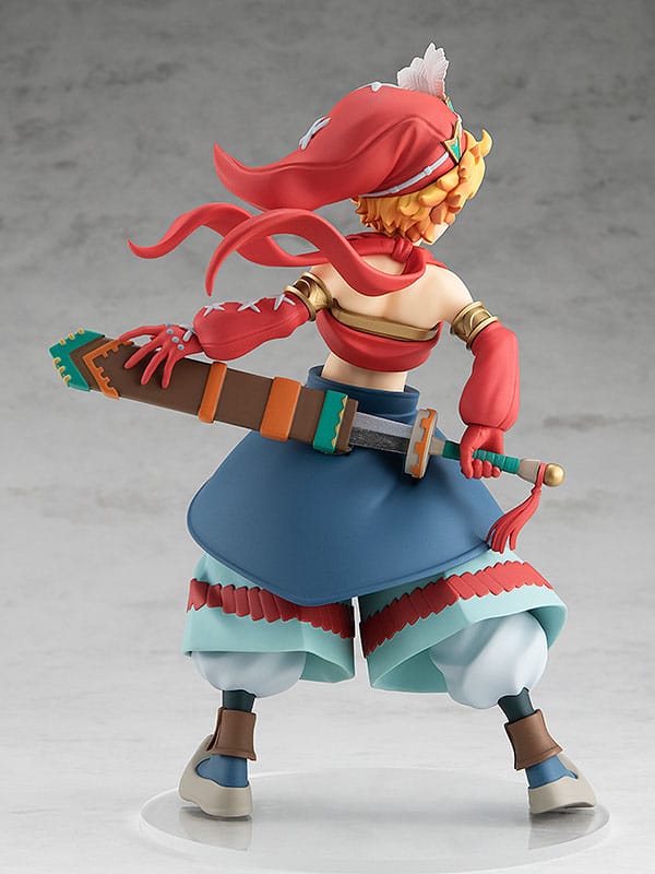 Good Smile Company Pop Up Parade Figur von Shiloh aus Legend of Mana im Abenteurer-Outfit greift nach seinem Schwert.