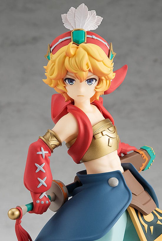 Good Smile Company Pop Up Parade Figur von Shiloh aus Legend of Mana im Abenteurer-Outfit greift nach seinem Schwert.