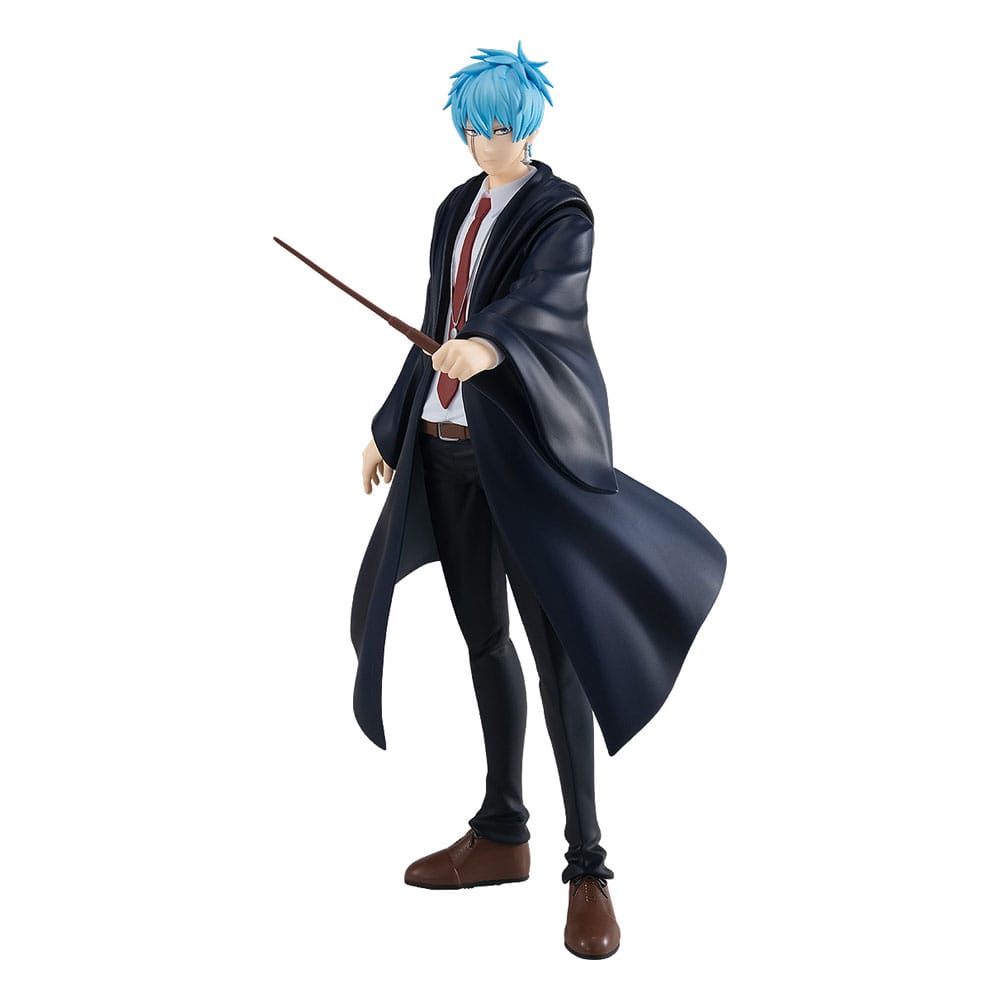 Good Smile Company Pop Up Parade Figur von Lance Crown aus Mashle im Schulgewand mit gezücktem Zauberstab.