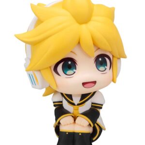MegaHouse LookUp Chibi-Figur von Kagamine Len im weiß-gelben Sailor-Outfit nach oben blickend.