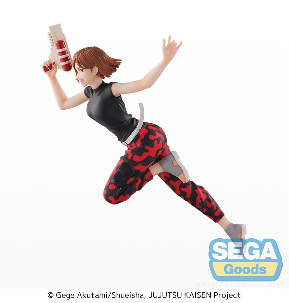 Sega Splash x Battle Figur von Nobara Kugisaki aus Jujutsu Kaisen im Sprung mit Wasserpistole.