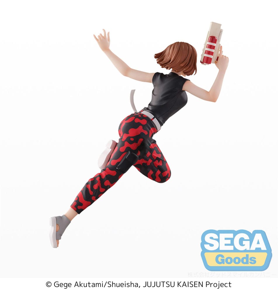 Sega Splash x Battle Figur von Nobara Kugisaki aus Jujutsu Kaisen im Sprung mit Wasserpistole.