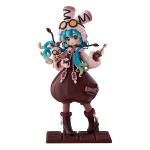 SEGA Figur von Hatsune Miku im Marshmallow-Hot-Cocoa-Outfit mit Kakaotasse auf Schokoladentafel-Base.