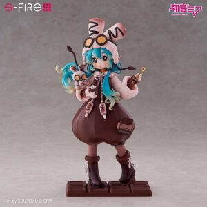 SEGA Figur von Hatsune Miku im Marshmallow-Hot-Cocoa-Outfit mit Kakaotasse auf Schokoladentafel-Base.
