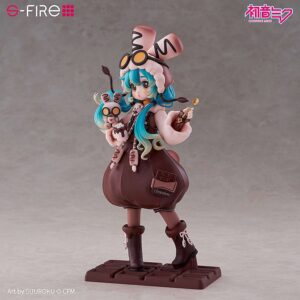 SEGA Figur von Hatsune Miku im Marshmallow-Hot-Cocoa-Outfit mit Kakaotasse auf Schokoladentafel-Base.