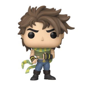 Funko POP! Animation Vinylfigur von Joseph Joestar aus JoJo's Bizarre Adventure mit grün-gelbem Schal und braunen Haaren.