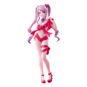 FuRyu Overlord BiCute Ribbons Figur von Shalltear Bloodfallen in roten Schleifen mit Zöpfen und High Heels.