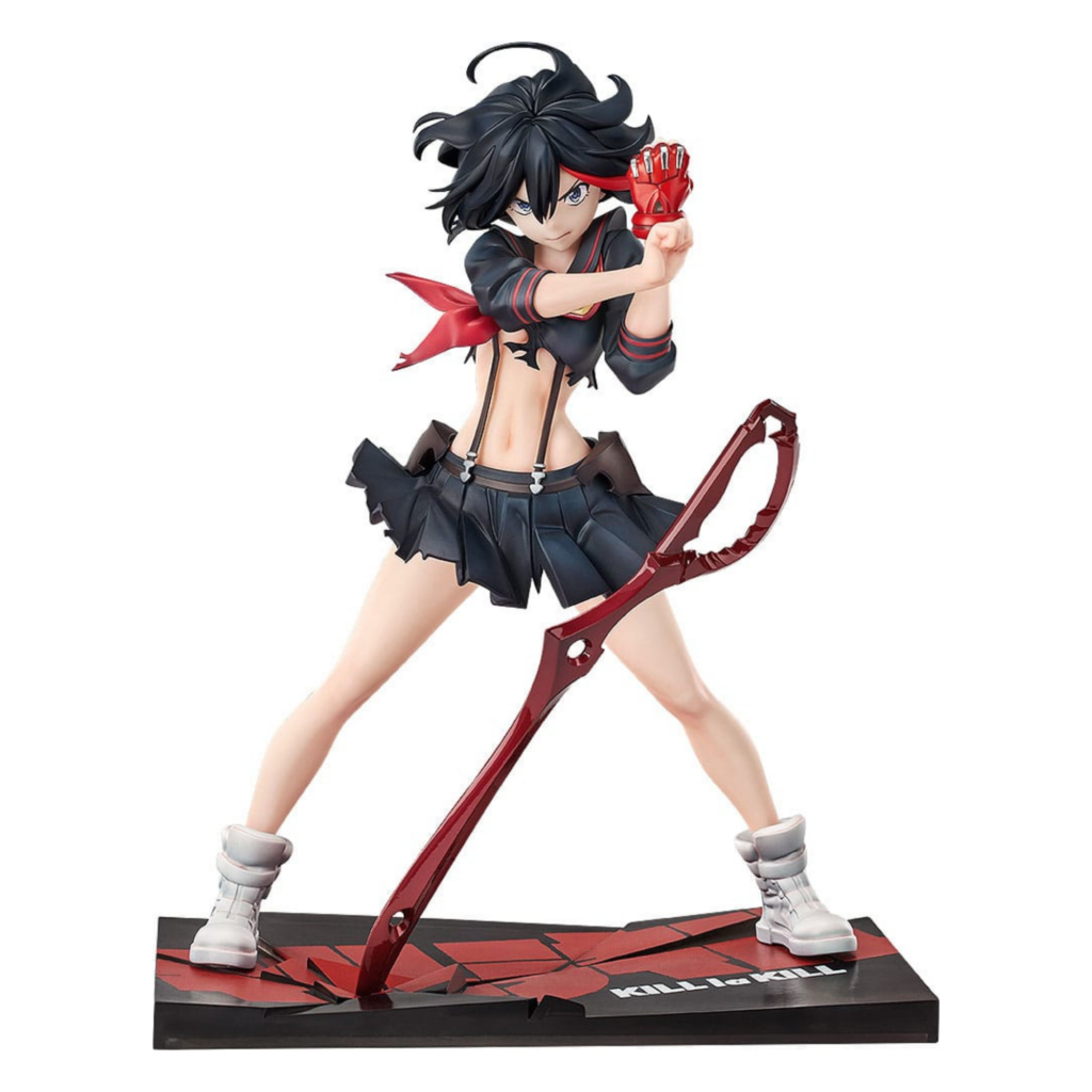 Good Smile Company Kill la Kill Figur von Ryuko Matoi in Transformation Version mit Scherenklinge und rissiger Diorama-Base.