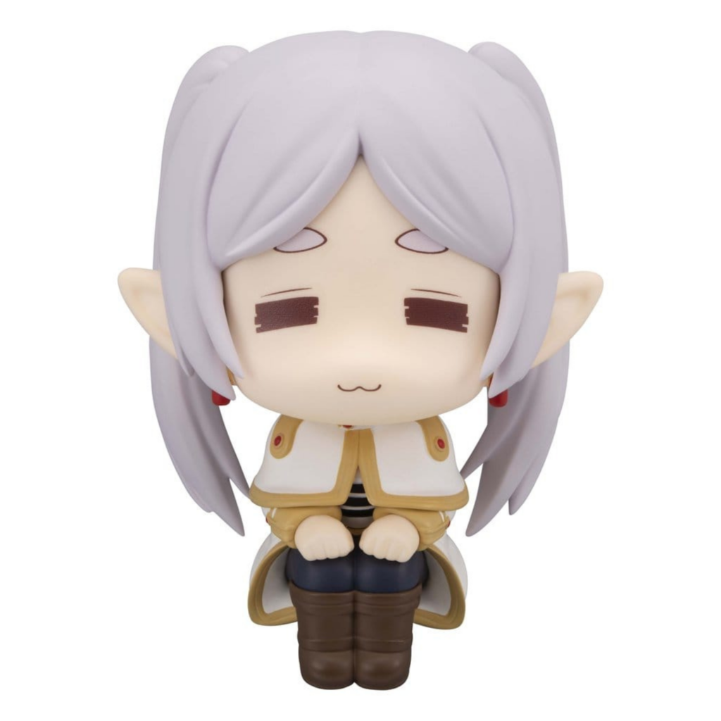 MegaHouse Frieren Look Up Chibi-Figur von Frieren mit schmollerndem Droopy Face Gesichtsausdruck und nach oben gerichtetem Blick.