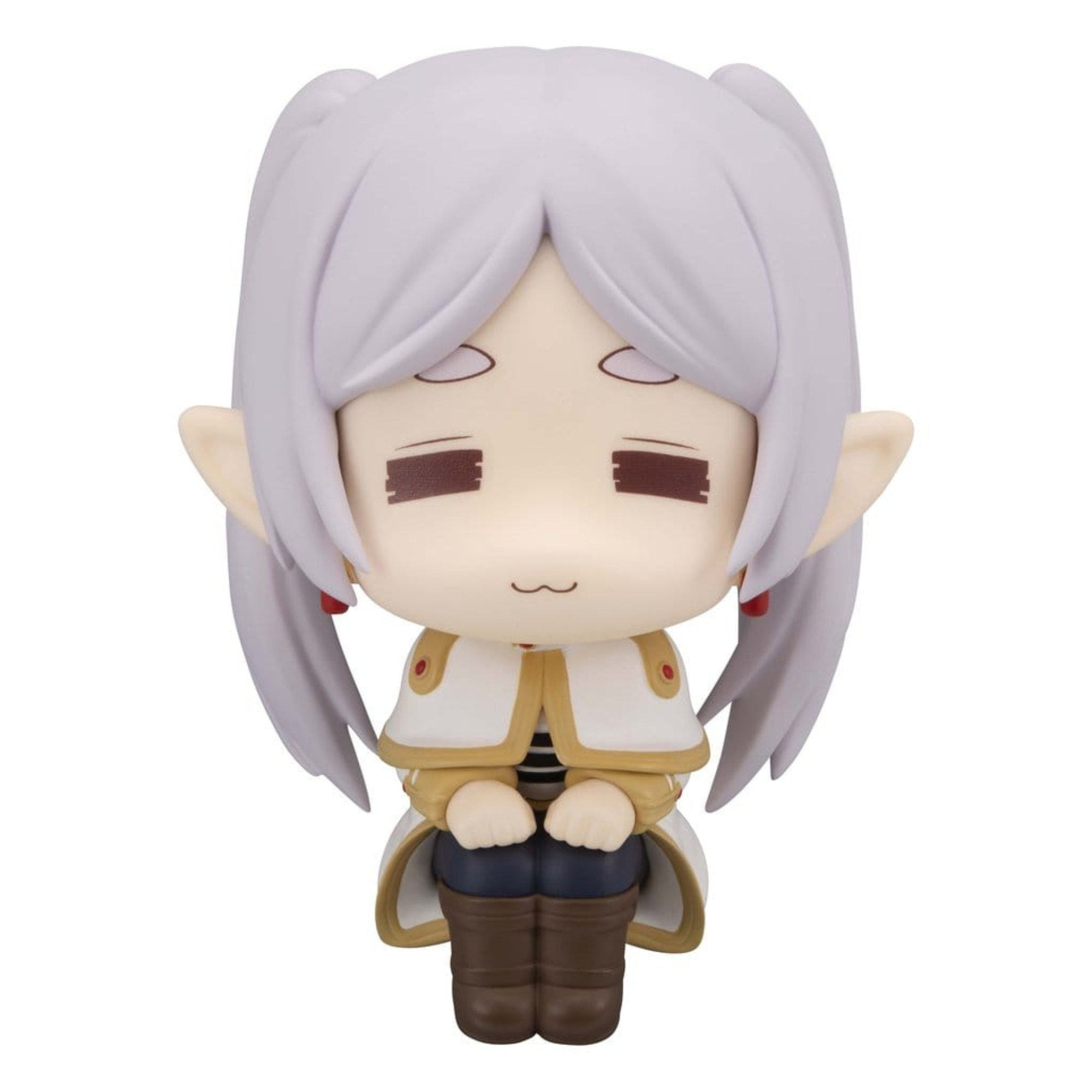 MegaHouse Frieren Look Up Chibi-Figur von Frieren mit schmollerndem Droopy Face Gesichtsausdruck und nach oben gerichtetem Blick.