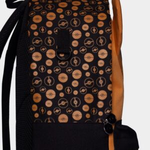Pokémon Rucksack im braun-schwarzen Evoli-Design mit abstehenden Ohren und Pokéball-Muster auf der Fronttasche.