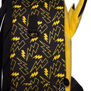 Pokémon Rucksack im gelb-schwarzen Pikachu-Design mit abstehenden 3D-Ohren und Blitz-Muster auf der Fronttasche.