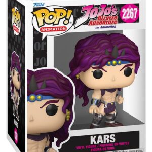 Funko POP! Animation Vinylfigur von Kars aus JoJo's Bizarre Adventure mit langem violetten Haar und Stirnband.