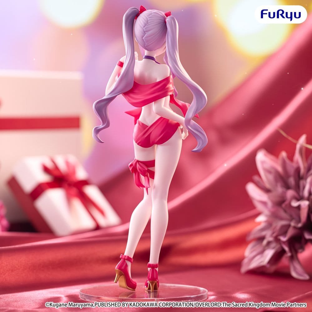 FuRyu Overlord BiCute Ribbons Figur von Shalltear Bloodfallen in roten Schleifen mit Zöpfen und High Heels.